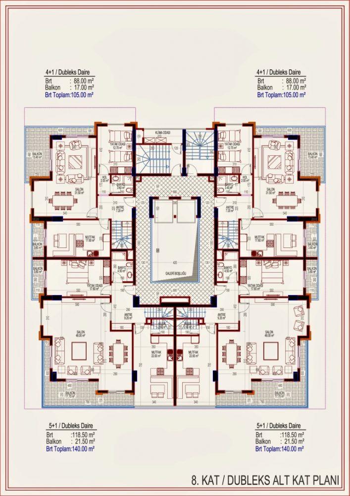 2 Wohnungen mit einem Grundriss von 2 + 1 im Zentrum von Alanya - Photo 15